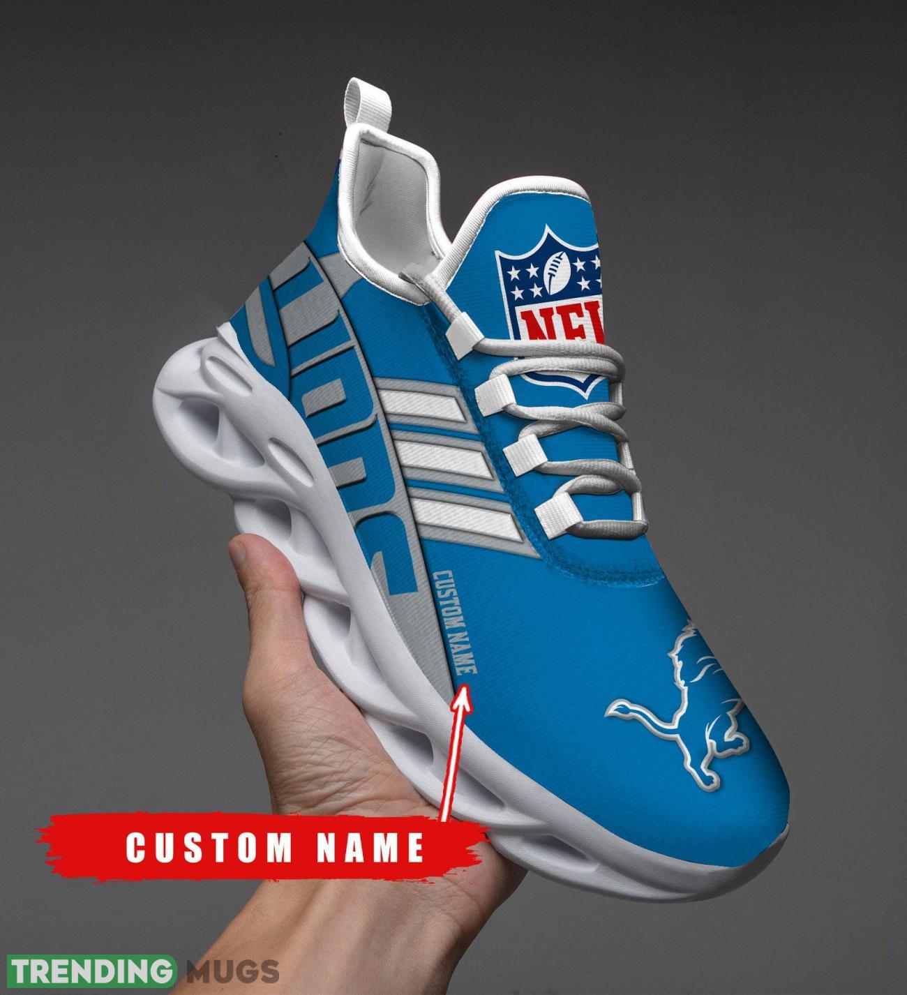 Running Sneakers NFL Detroit Lions Big Logo Striped Style Personalized Name Max Soul Shoes Sneakers Max Soul Running Sneakers NFL Detroit Lions Big Logo Striped Style Personalized Name Max Soul Shoes Sneakers Max Soul