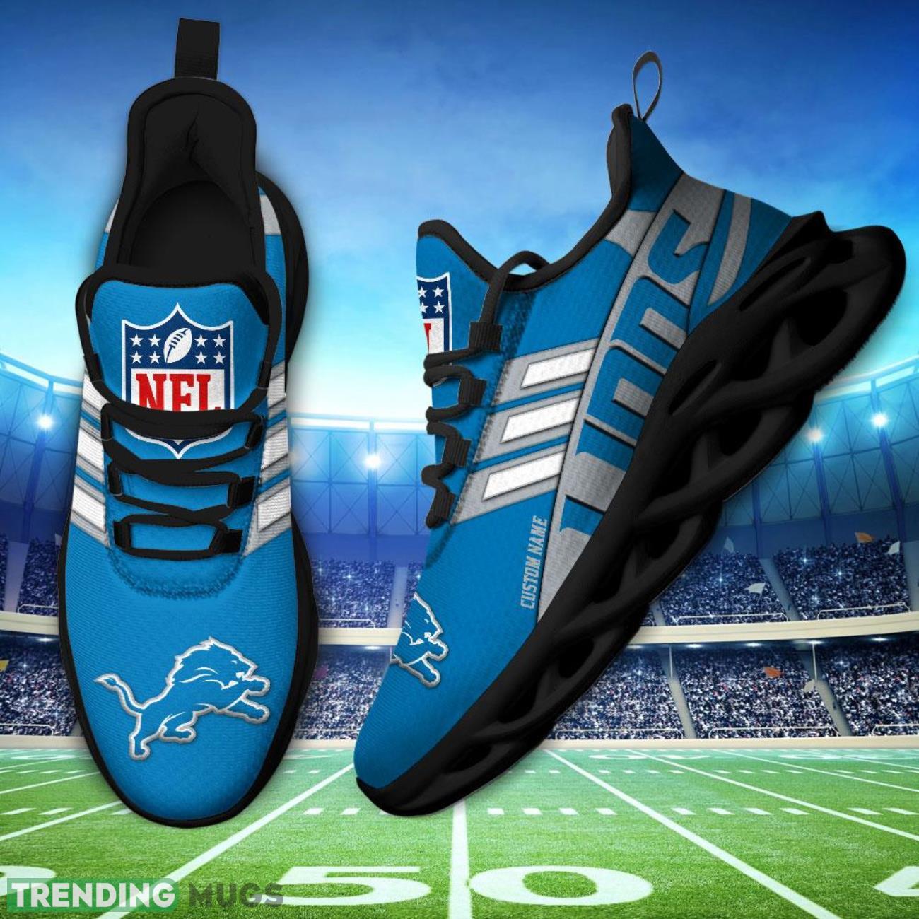 Running Sneakers NFL Detroit Lions Big Logo Striped Style Personalized Name Max Soul Shoes Sneakers Max Soul Running Sneakers NFL Detroit Lions Big Logo Striped Style Personalized Name Max Soul Shoes Sneakers Max Soul