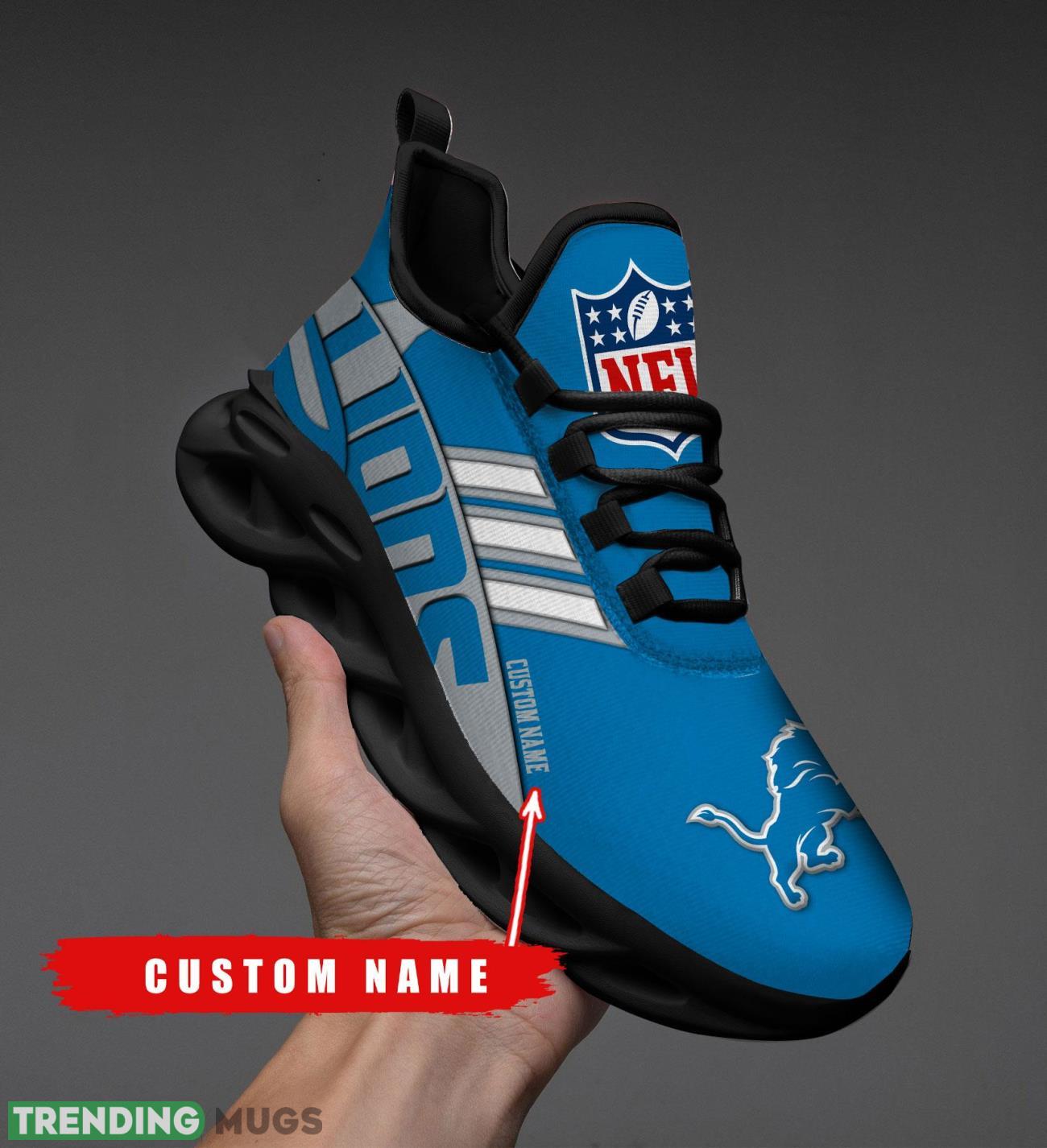Running Sneakers NFL Detroit Lions Big Logo Striped Style Personalized Name Max Soul Shoes Sneakers Product Photo 1 Running Sneakers NFL Detroit Lions Big Logo Striped Style Personalized Name Max Soul Shoes Sneakers Product Photo 1