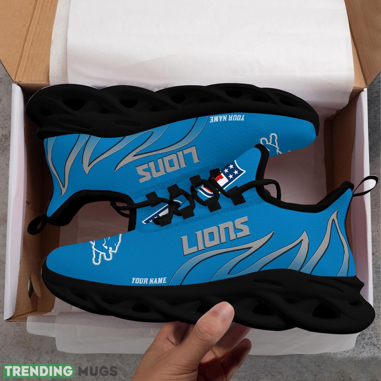Running Sneakers NFL Detroit Lions Fire Pattern Personalized Name Max Soul Shoes Sneakers Max Soul Running Sneakers NFL Detroit Lions Fire Pattern Personalized Name Max Soul Shoes Sneakers Max Soul