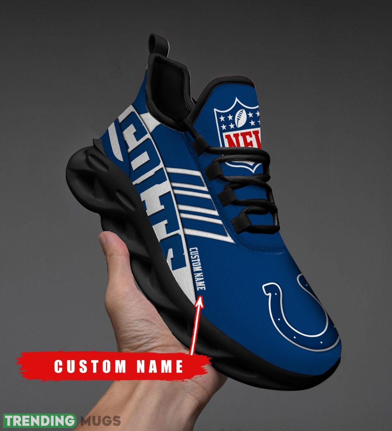 Running Sneakers NFL Indianapolis Colts Big Logo Striped Style Personalized Name Max Soul Shoes Sneakers Max Soul Running Sneakers NFL Indianapolis Colts Big Logo Striped Style Personalized Name Max Soul Shoes Sneakers Max Soul