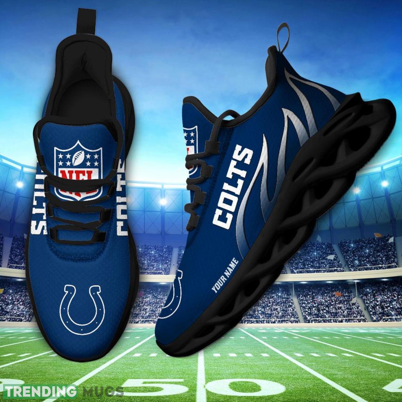 Running Sneakers NFL Indianapolis Colts Fire Pattern Personalized Name Max Soul Shoes Sneakers Max Soul Running Sneakers NFL Indianapolis Colts Fire Pattern Personalized Name Max Soul Shoes Sneakers Max Soul