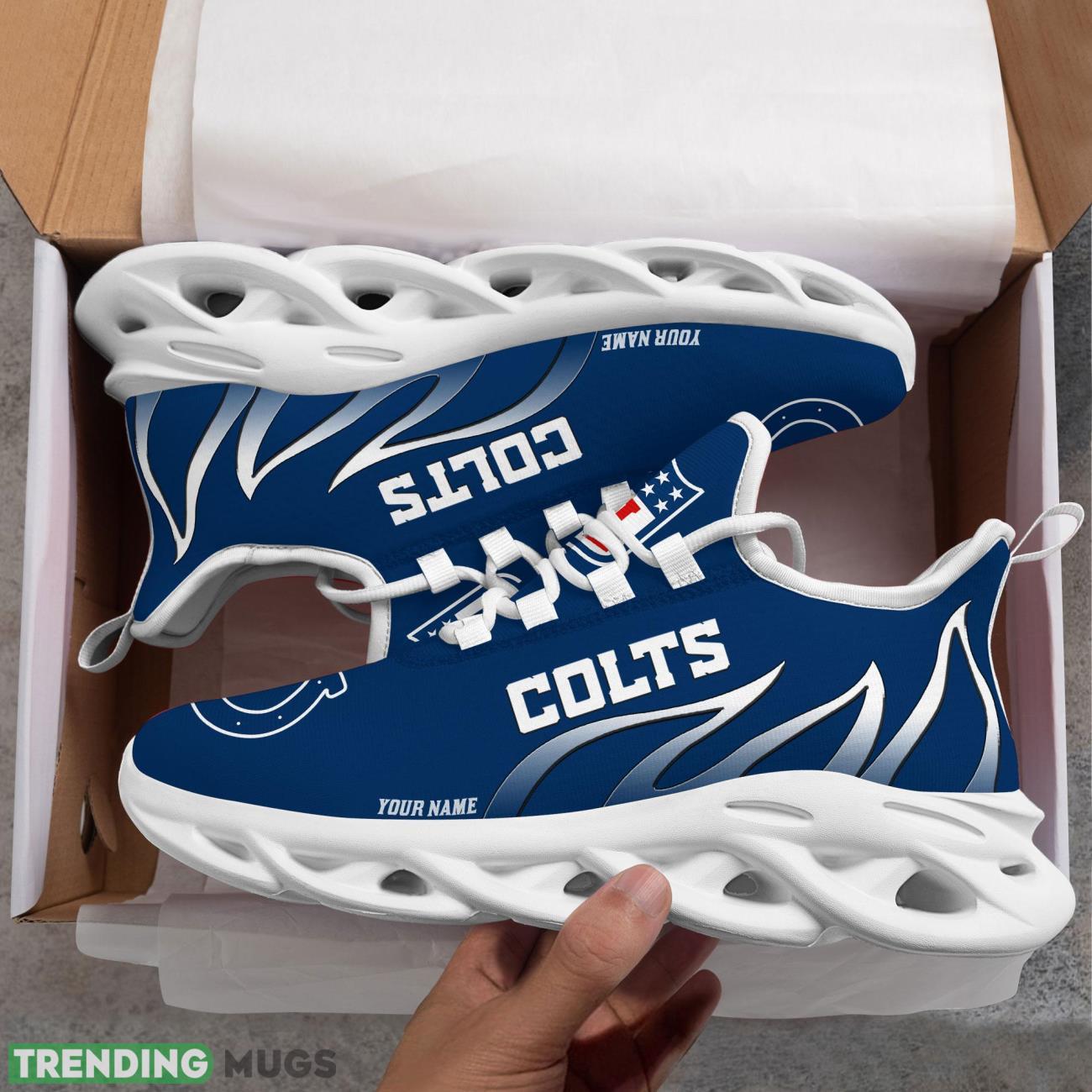 Running Sneakers NFL Indianapolis Colts Fire Pattern Personalized Name Max Soul Shoes Sneakers Product Photo 1 Running Sneakers NFL Indianapolis Colts Fire Pattern Personalized Name Max Soul Shoes Sneakers Product Photo 1