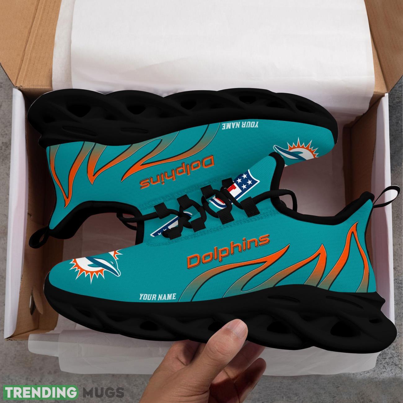 Running Sneakers NFL Miami Dolphins Fire Pattern Personalized Name Max Soul Shoes Sneakers Max Soul Running Sneakers NFL Miami Dolphins Fire Pattern Personalized Name Max Soul Shoes Sneakers Max Soul