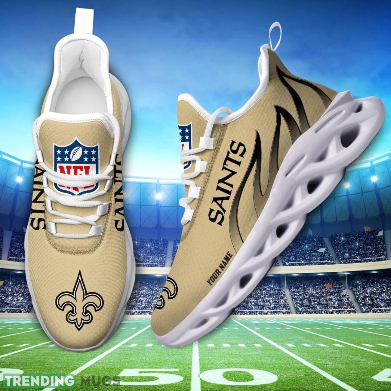 Running Sneakers NFL New Orleans Saints Fire Pattern Personalized Name Max Soul Shoes Sneakers Max Soul Running Sneakers NFL New Orleans Saints Fire Pattern Personalized Name Max Soul Shoes Sneakers Max Soul