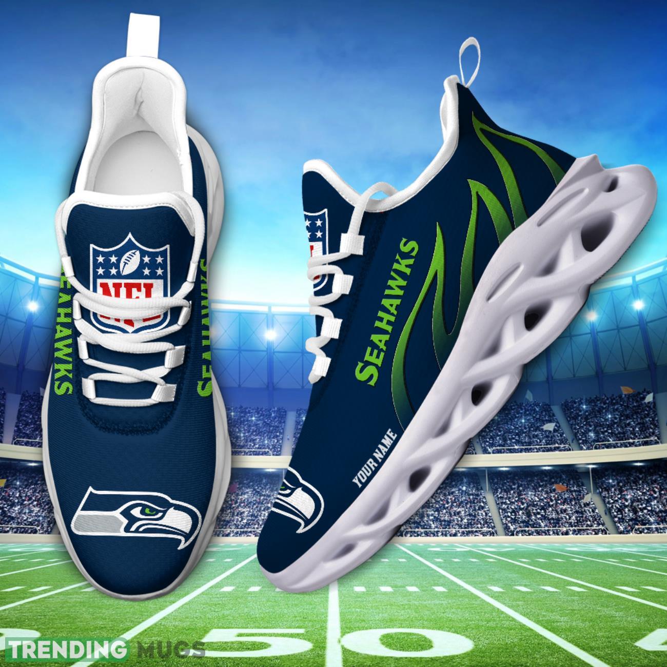 Running Sneakers NFL Seattle Seahawks Fire Pattern Personalized Name Max Soul Shoes Sneakers Max Soul Running Sneakers NFL Seattle Seahawks Fire Pattern Personalized Name Max Soul Shoes Sneakers Max Soul