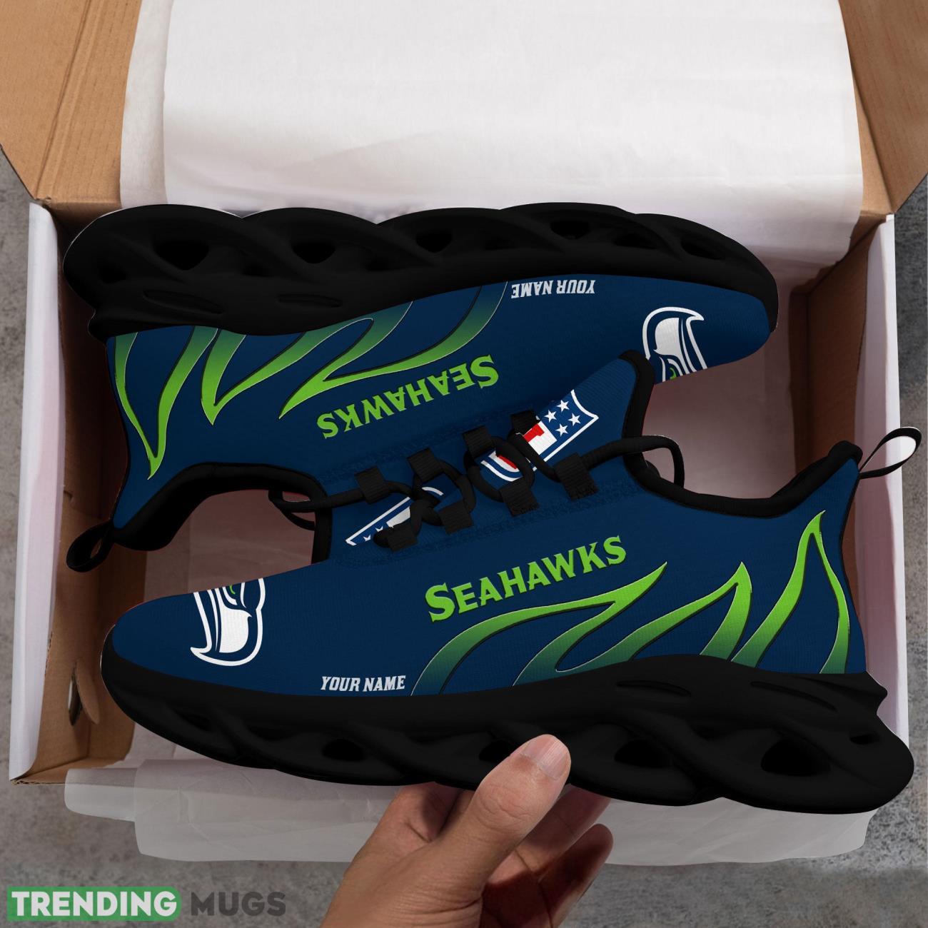 Running Sneakers NFL Seattle Seahawks Fire Pattern Personalized Name Max Soul Shoes Sneakers Max Soul Running Sneakers NFL Seattle Seahawks Fire Pattern Personalized Name Max Soul Shoes Sneakers Max Soul