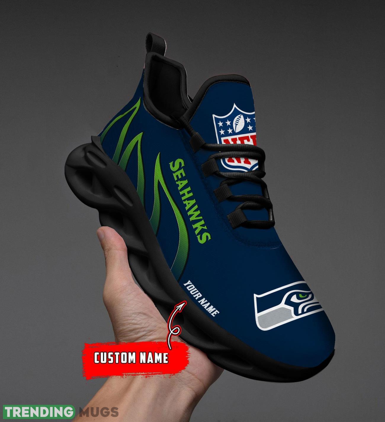 Running Sneakers NFL Seattle Seahawks Fire Pattern Personalized Name Max Soul Shoes Sneakers Max Soul Running Sneakers NFL Seattle Seahawks Fire Pattern Personalized Name Max Soul Shoes Sneakers Max Soul