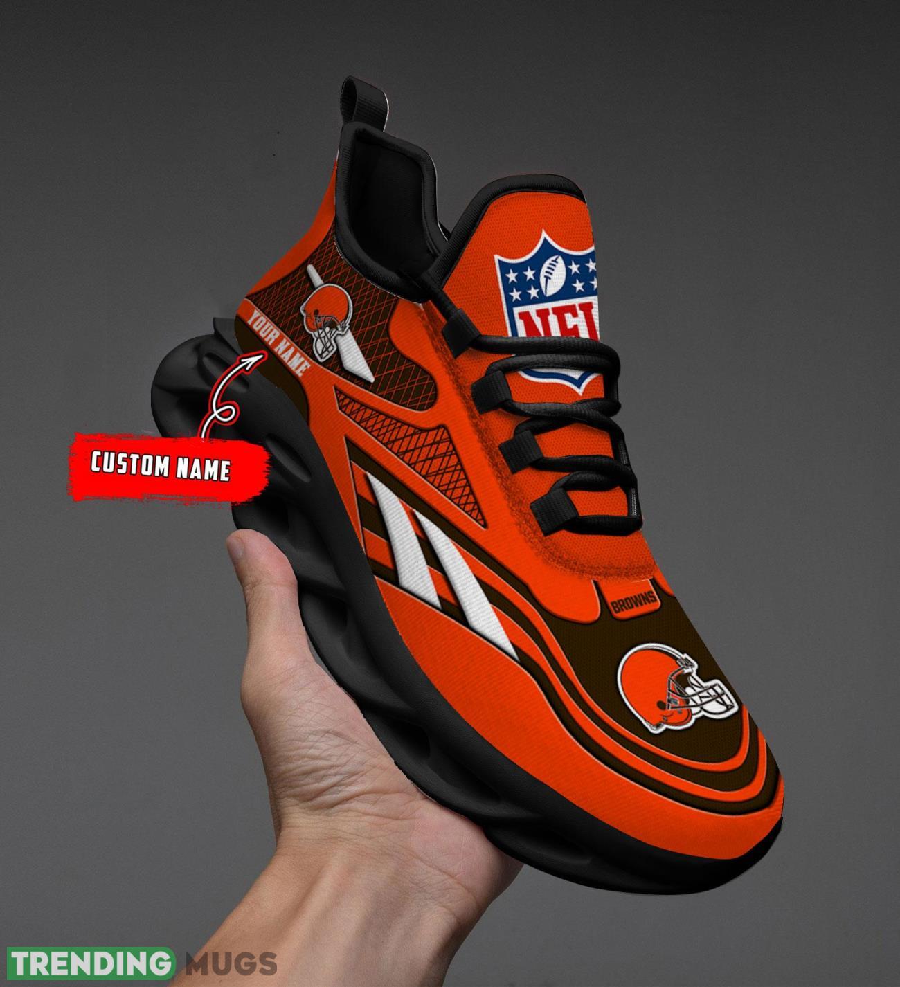 Running Sneakers NFL Sneakers Cleveland Browns Custom Name Max Soul Shoes Personalized Shoes Product Photo 1 Running Sneakers NFL Sneakers Cleveland Browns Custom Name Max Soul Shoes Personalized Shoes Product Photo 1