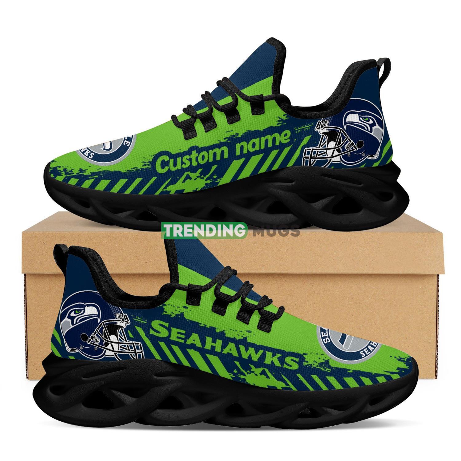 Seattle Seahawks AmericanFootball Team Helmet Custom Name Max Soul Sneakers Comfortable Men Women Shoes For Fans Max Soul Seattle Seahawks AmericanFootball Team Helmet Custom Name Max Soul Sneakers Comfortable Men Women Shoes For Fans Max Soul