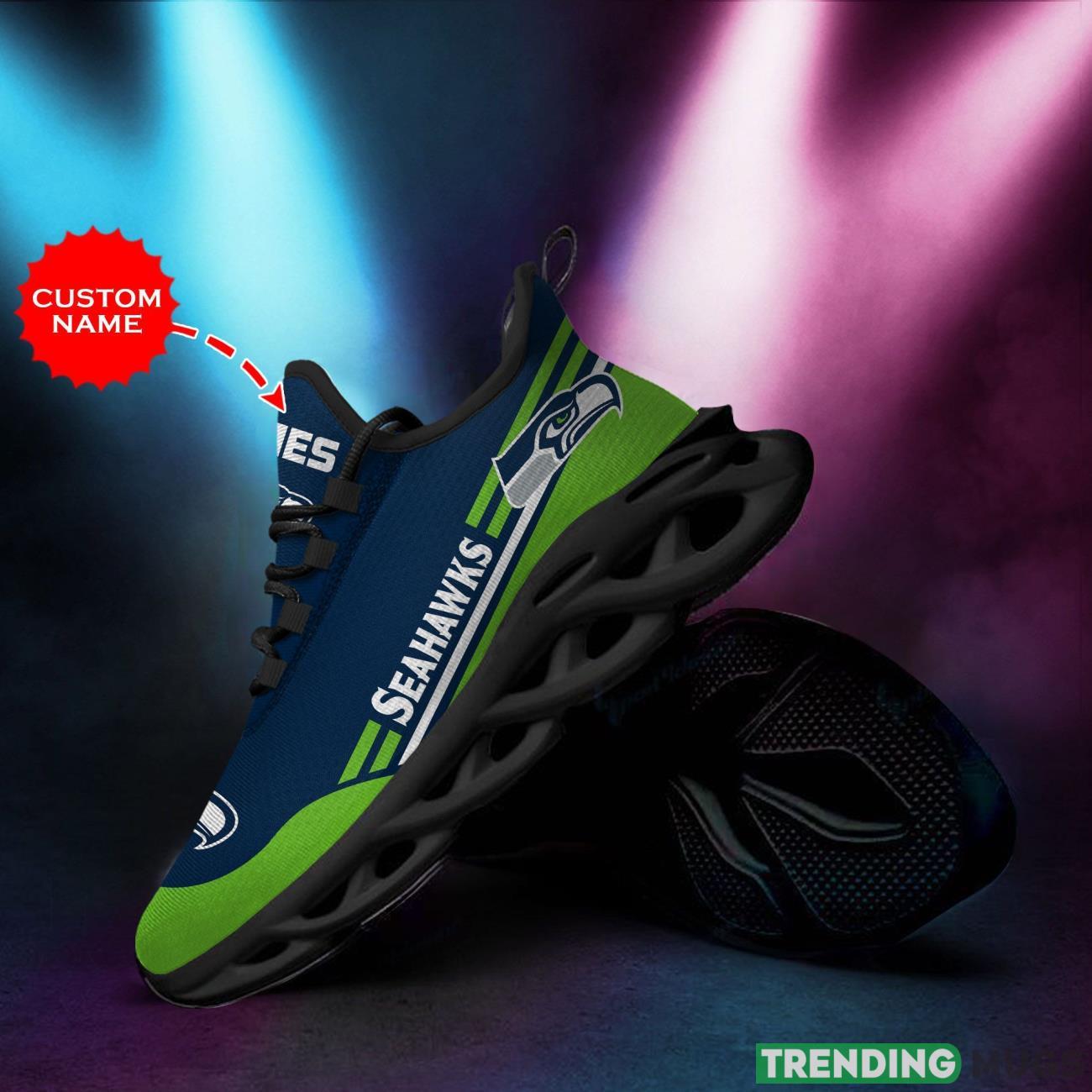 Seattle Seahawks Custom Personalized Max Soul Sneakers Running Full Printed Sports Running Shoes Product Photo 1 Seattle Seahawks Custom Personalized Max Soul Sneakers Running Full Printed Sports Running Shoes Product Photo 1