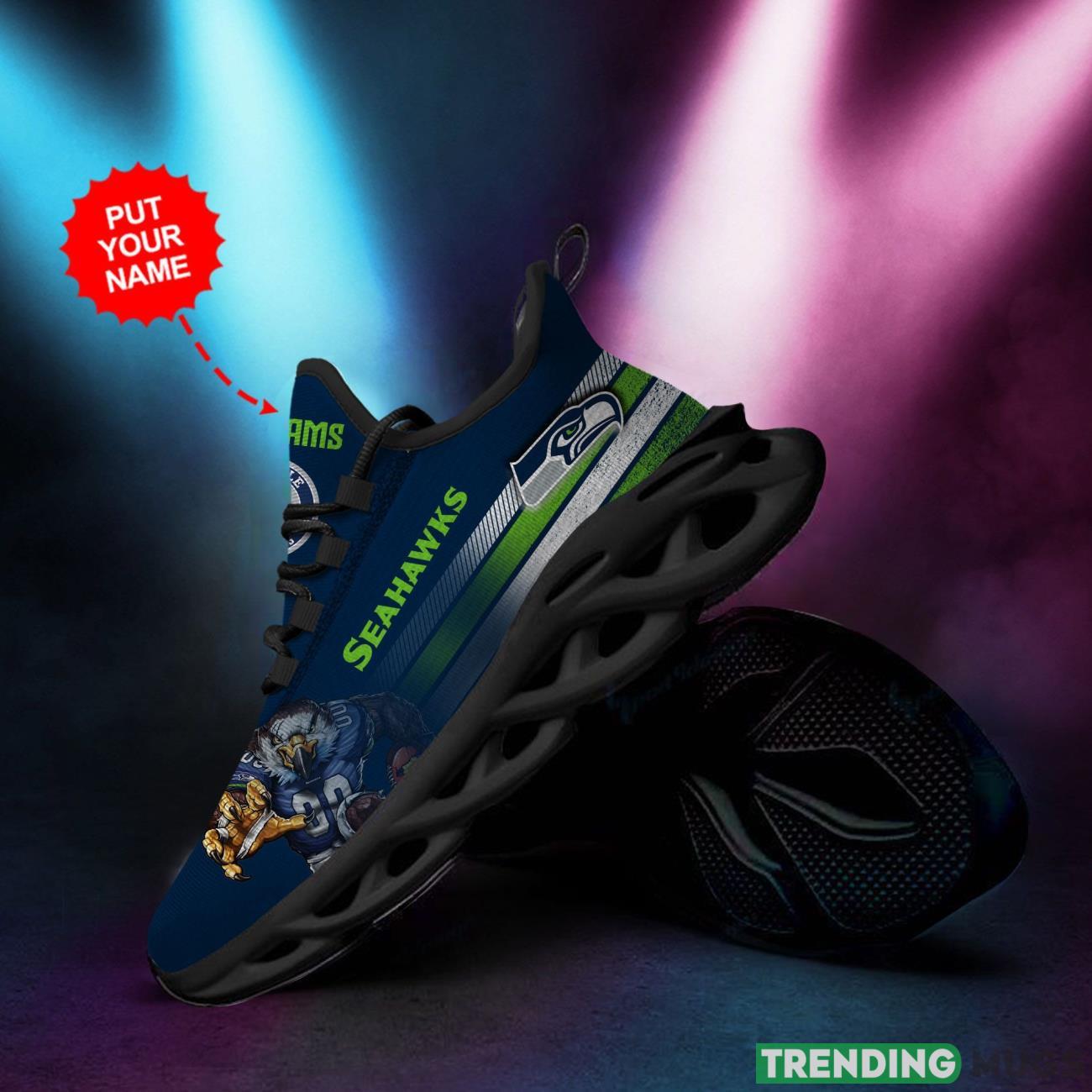 Seattle Seahawks Custom Personalized Name Max Soul Sneakers New Trends Sport Shoes Product Photo 1