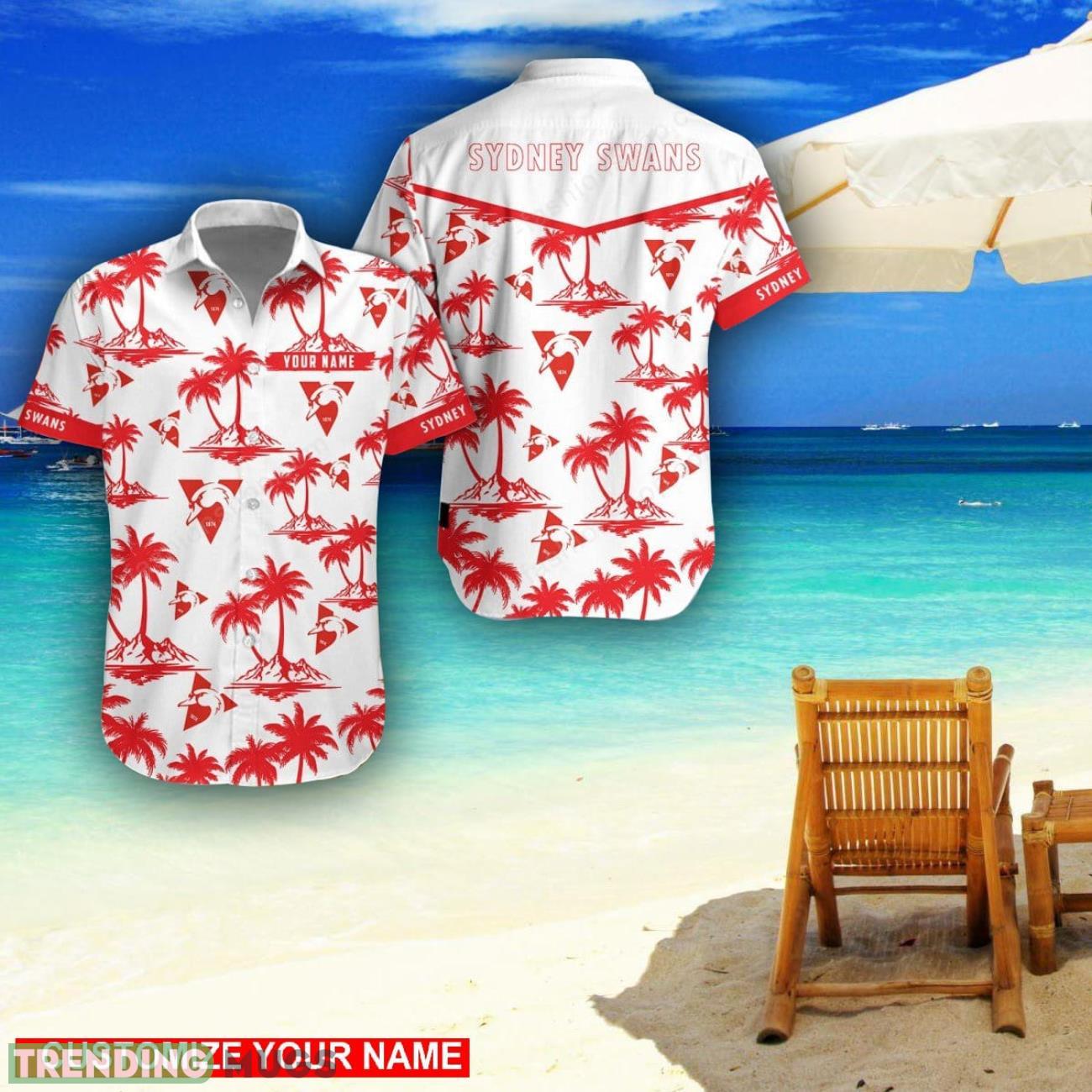 Sydney Swans Custom Name 3D Hawaii Shirt Coconut Pattern Beach Shirt Product Photo 1 Sydney Swans Custom Name 3D Hawaii Shirt Coconut Pattern Beach Shirt Product Photo 1