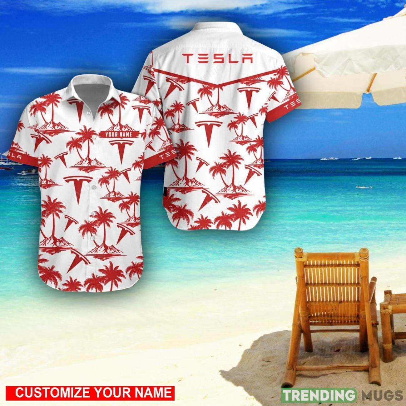 Tesla Custom Name 3D Hawaii Shirt Coconut Pattern Beach Shirt Product Photo 1 Tesla Custom Name 3D Hawaii Shirt Coconut Pattern Beach Shirt Product Photo 1