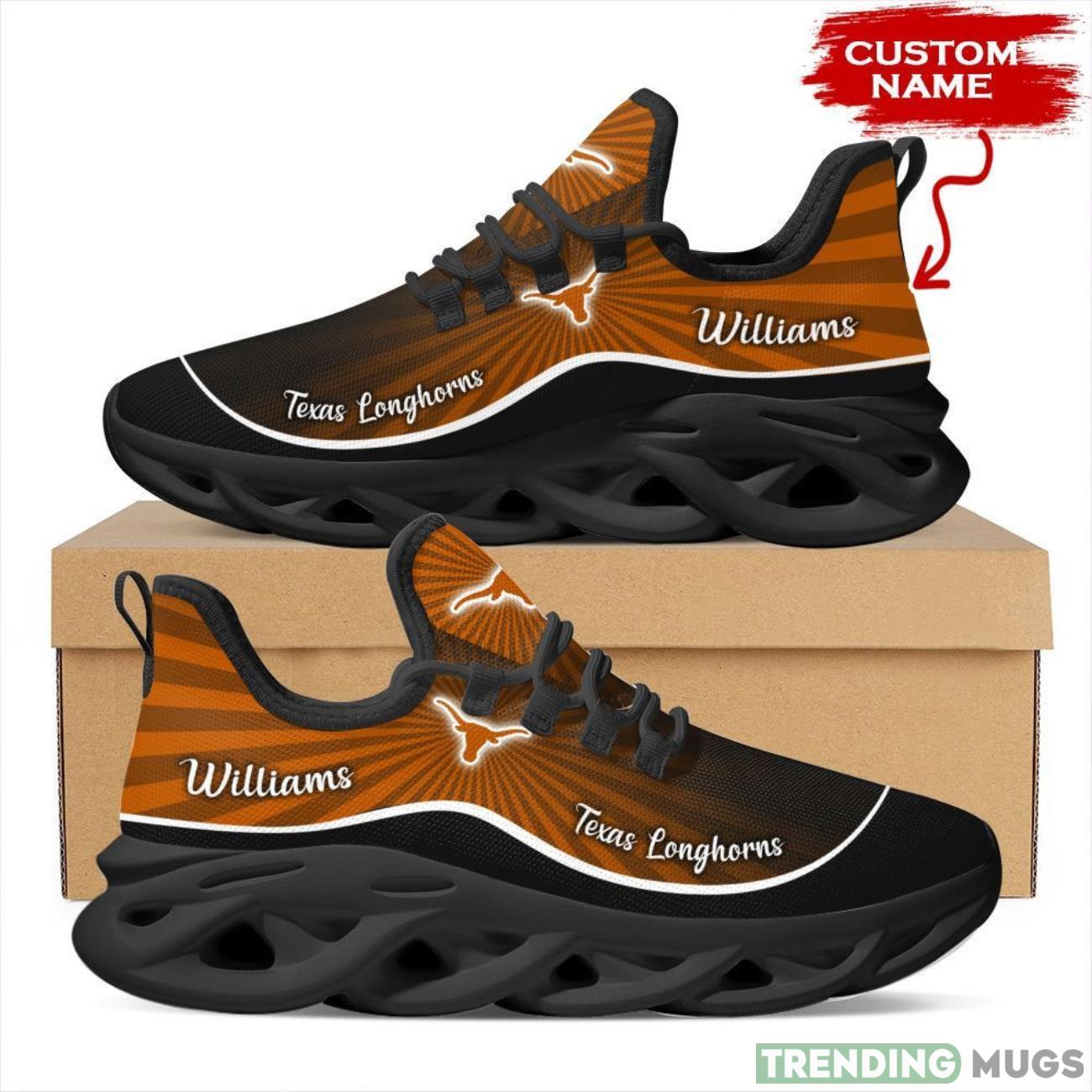 Texas Longhorns Custom Name Personalized Max Soul Sneakers Running Sports Shoes Product Photo 1