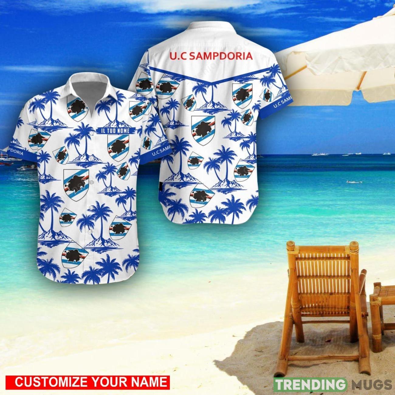 U.C. Sampdoria Custom Name 3D Hawaii Shirt Coconut Pattern Beach Shirt Product Photo 1 U.C. Sampdoria Custom Name 3D Hawaii Shirt Coconut Pattern Beach Shirt Product Photo 1
