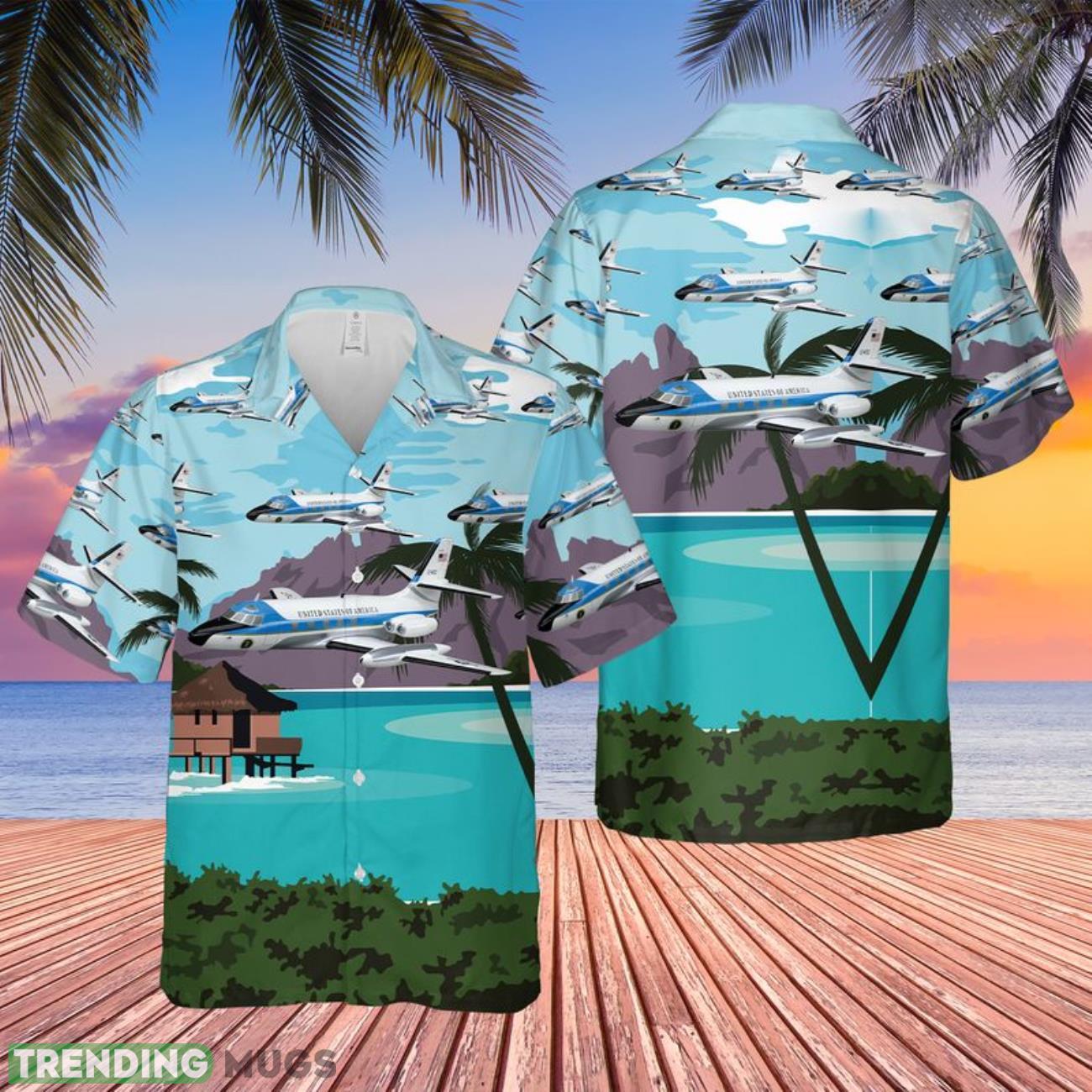 US Air Force Air Force One Lockheed VC-140B Jetstar Hawaiian Shirt 3D All Over Printed Summer Shirt Product Photo 1