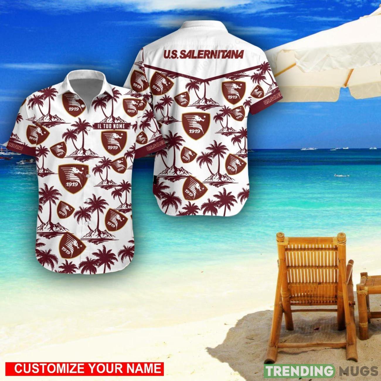U.S. Salernitana 1919 Custom Name 3D Hawaii Shirt Coconut Pattern Beach Shirt Product Photo 1