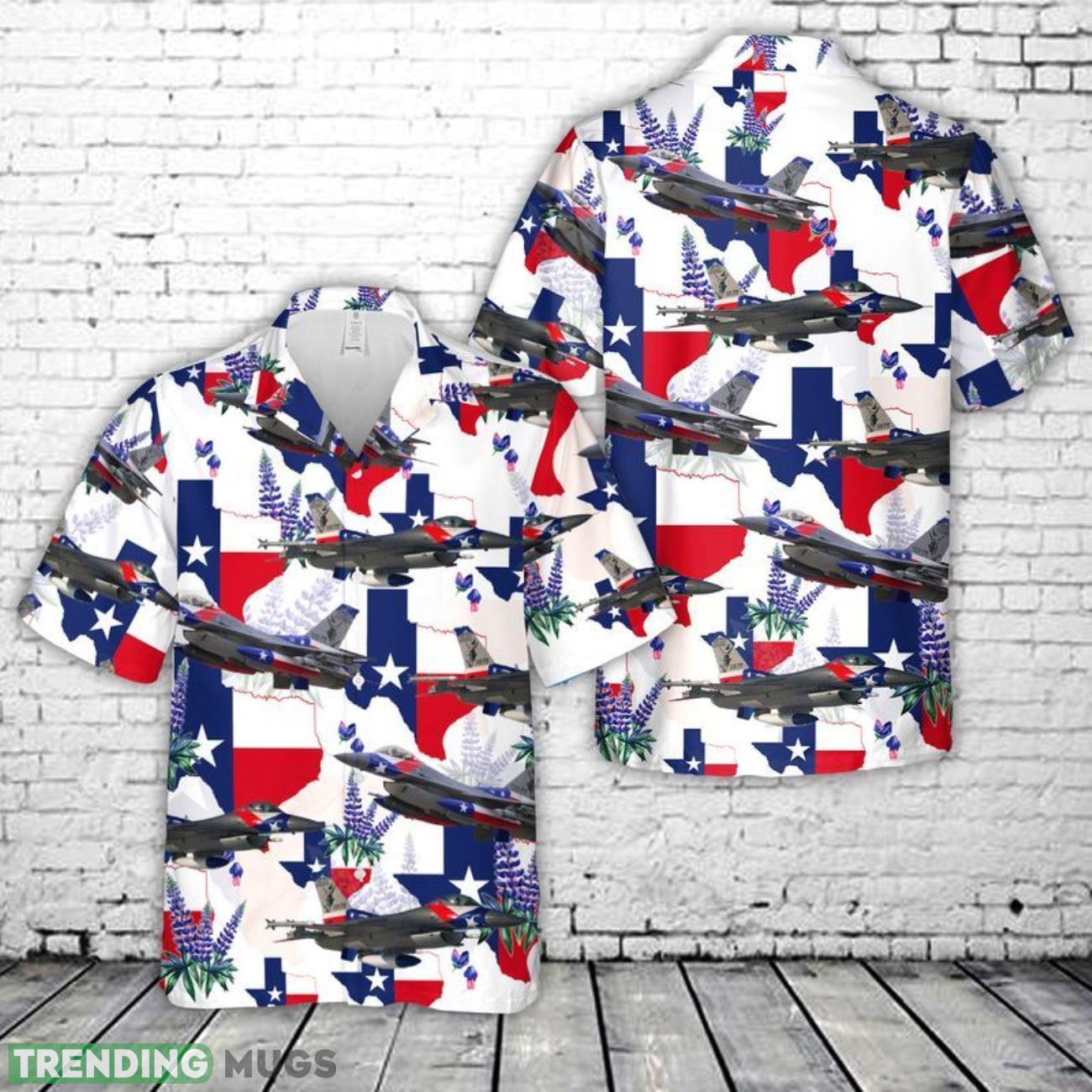 USAF Texas Air National Guard 182d Fighter Squadron F-16 Fighting Falcon Hawaiian Shirt Cute Summer Gift For Men And Women Product Photo 1