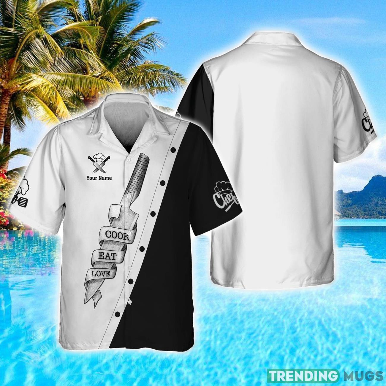 Chef Tatto Chef Eat Lover Pesonalized Name 3D Chef Hawaiian Shirt Product Photo 1