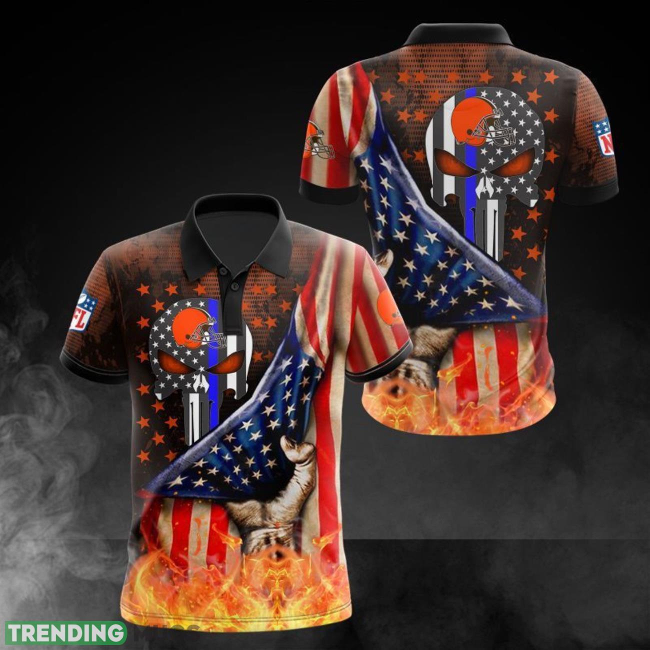 Cleveland Browns Fire And Flag 3D Polo Shirt Sport Gift For Big Fans Limited Polo Shirt Product Photo 1 Cleveland Browns Fire And Flag 3D Polo Shirt Sport Gift For Big Fans Limited Polo Shirt Product Photo 1