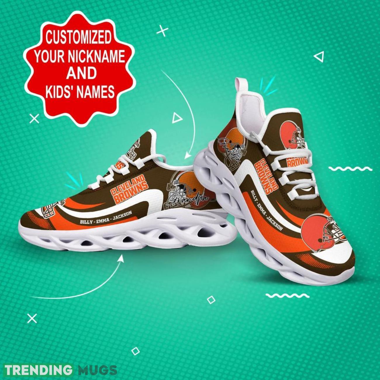 Cleveland Browns NFL Max Soul Shoes Personalized Name Gifts Trending Running Shoes Max Soul Cleveland Browns NFL Max Soul Shoes Personalized Name Gifts Trending Running Shoes Max Soul