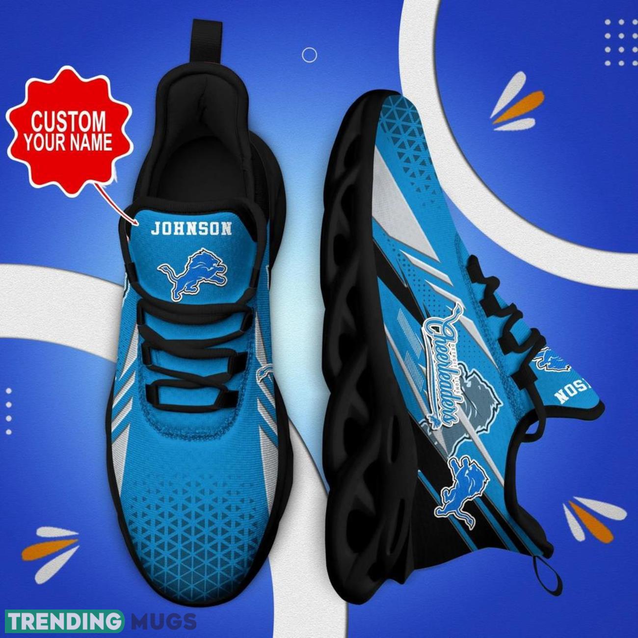 Detroit Lions NFL Max Soul Shoes Custom Name Sneakers Hot Trending Running Sneakers Product Photo 1 Detroit Lions NFL Max Soul Shoes Custom Name Sneakers Hot Trending Running Sneakers Product Photo 1