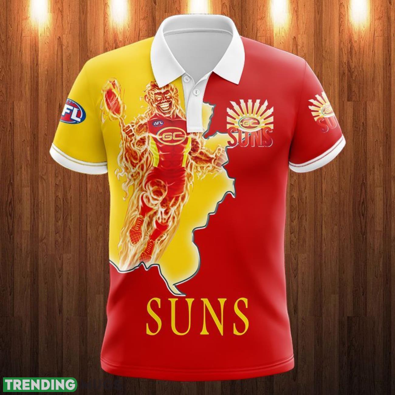 Gold Coast Suns Printing 3D Polo Shirt Sport Fans Gift Trending Product Photo 1 Gold Coast Suns Printing 3D Polo Shirt Sport Fans Gift Trending Product Photo 1