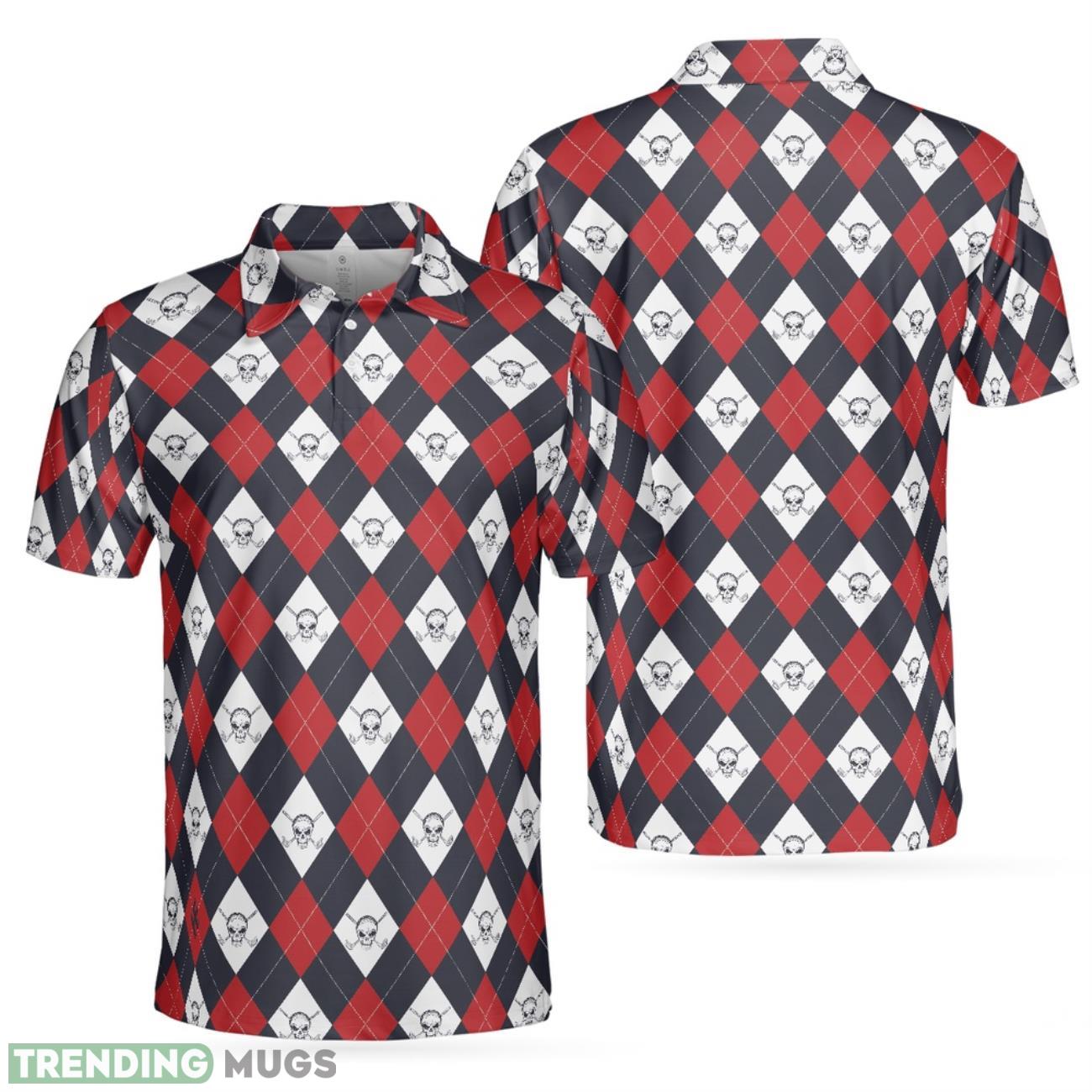Golf Argyle Skull Short Sleeve Polo Shirt For Golf Skull Golf Shirt Best Gift For Golfers Product Photo 1