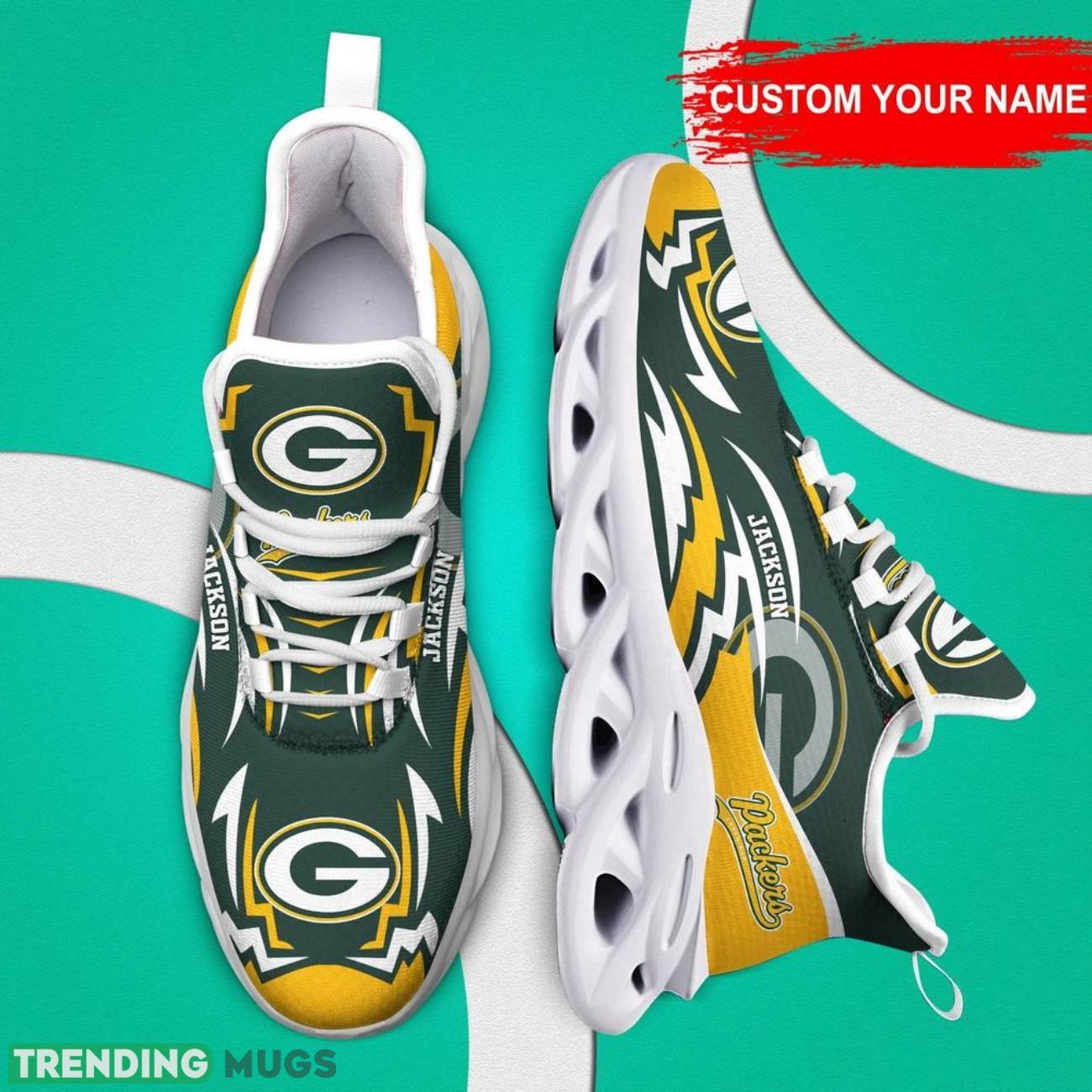 Green Bay Packers NFL Logo Sport Team Max Soul Shoes Sneakers Clunky Shoes Custom Name Personalized Gifts Max Soul Green Bay Packers NFL Logo Sport Team Max Soul Shoes Sneakers Clunky Shoes Custom Name Personalized Gifts Max Soul