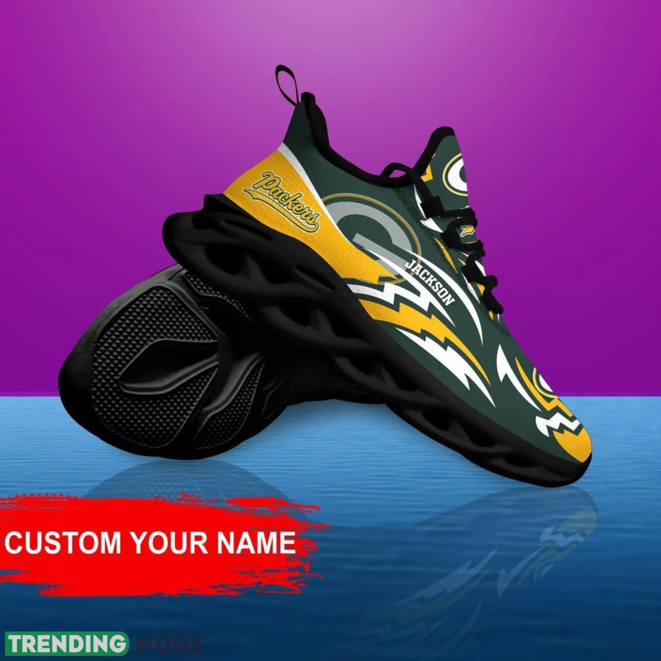 Green Bay Packers NFL Logo Sport Team Max Soul Shoes Sneakers Clunky Shoes Custom Name Personalized Gifts Max Soul Green Bay Packers NFL Logo Sport Team Max Soul Shoes Sneakers Clunky Shoes Custom Name Personalized Gifts Max Soul