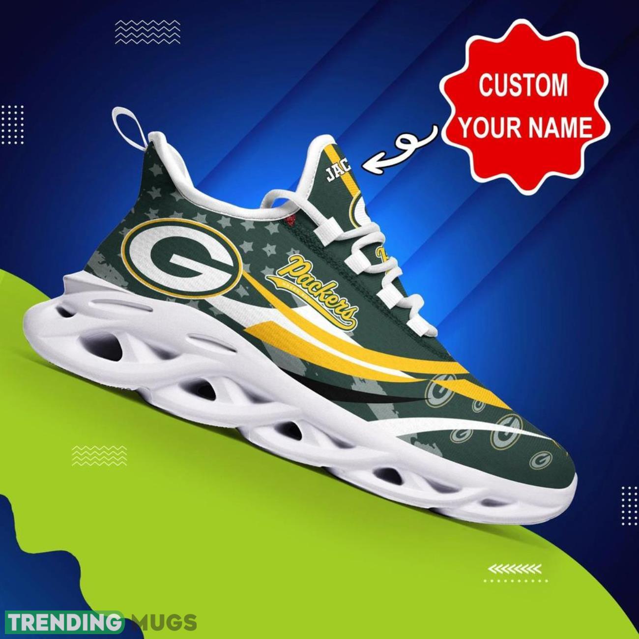 Green Bay Packers NFL Sneakers Max Soul Shoes Custom Name Personalized Gifts Max Soul Green Bay Packers NFL Sneakers Max Soul Shoes Custom Name Personalized Gifts Max Soul