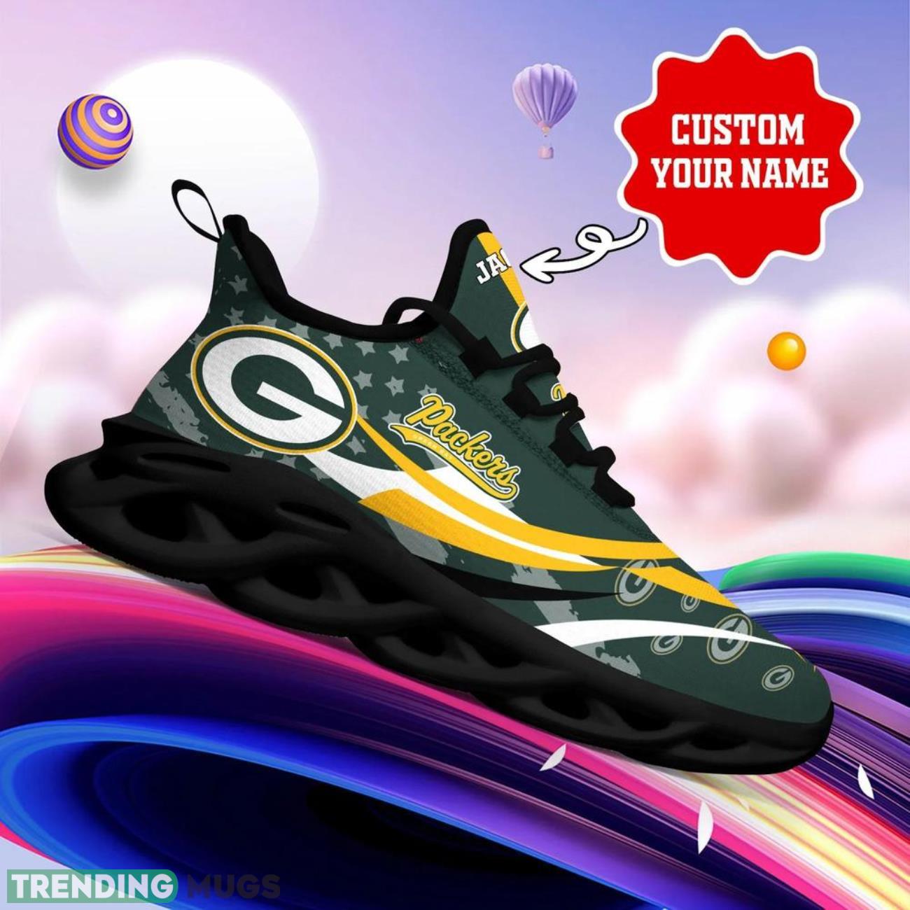 Green Bay Packers NFL Sneakers Max Soul Shoes Custom Name Personalized Gifts Max Soul Green Bay Packers NFL Sneakers Max Soul Shoes Custom Name Personalized Gifts Max Soul