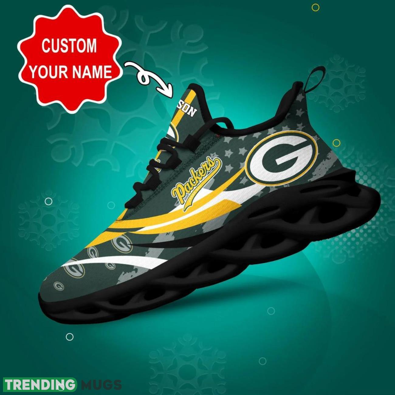 Green Bay Packers NFL Sneakers Max Soul Shoes Custom Name Personalized Gifts Product Photo 1 Green Bay Packers NFL Sneakers Max Soul Shoes Custom Name Personalized Gifts Product Photo 1