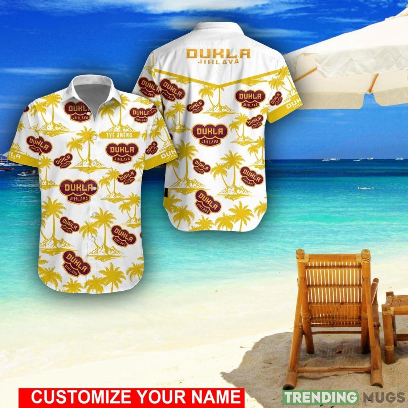 HC Dukla Jihlava Custom Name 3D Hawaii Shirt Coconut Pattern Beach Shirt Product Photo 1 HC Dukla Jihlava Custom Name 3D Hawaii Shirt Coconut Pattern Beach Shirt Product Photo 1