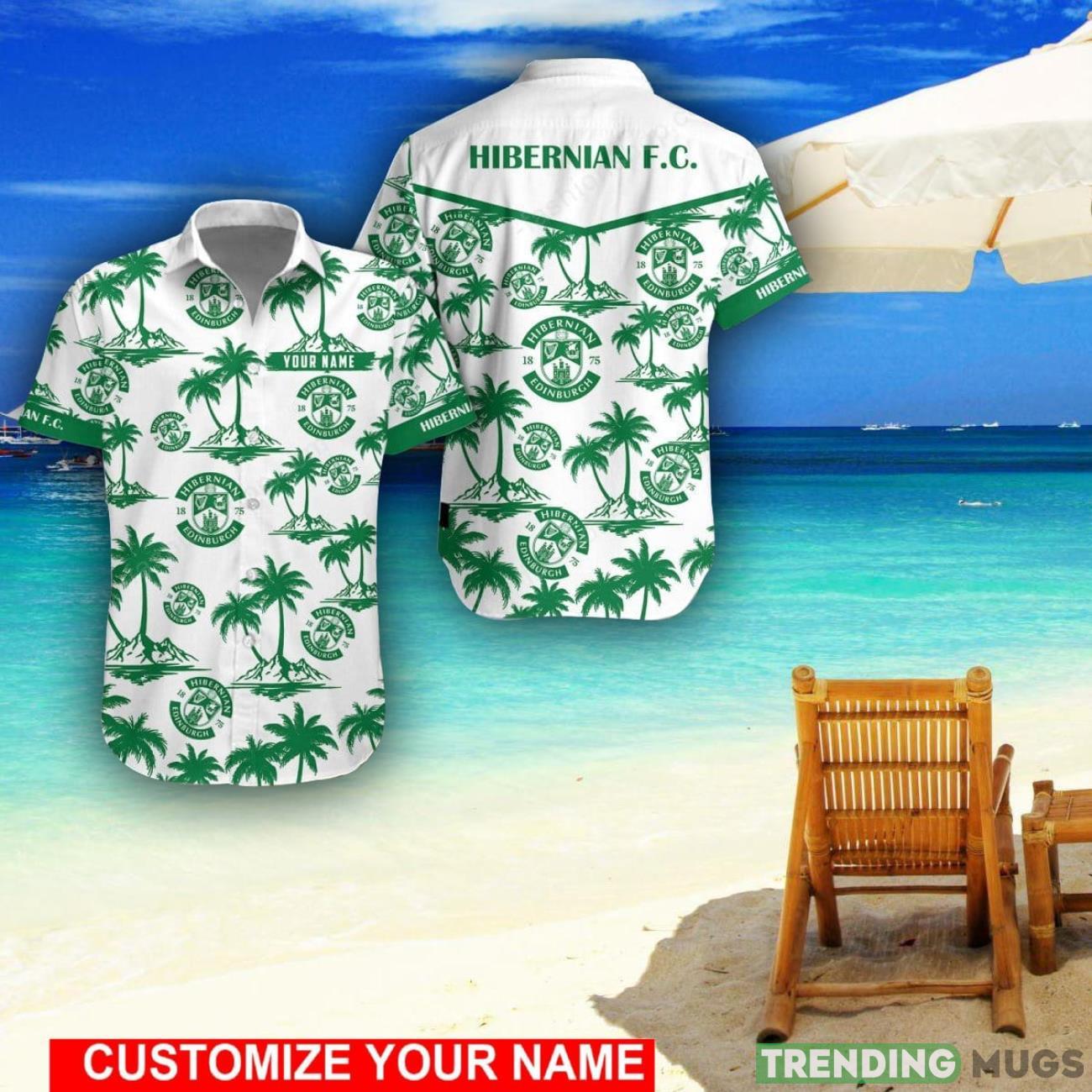 Hibernian F.C. Custom Name 3D Hawaii Shirt Coconut Pattern Beach Shirt Product Photo 1 Hibernian F.C. Custom Name 3D Hawaii Shirt Coconut Pattern Beach Shirt Product Photo 1