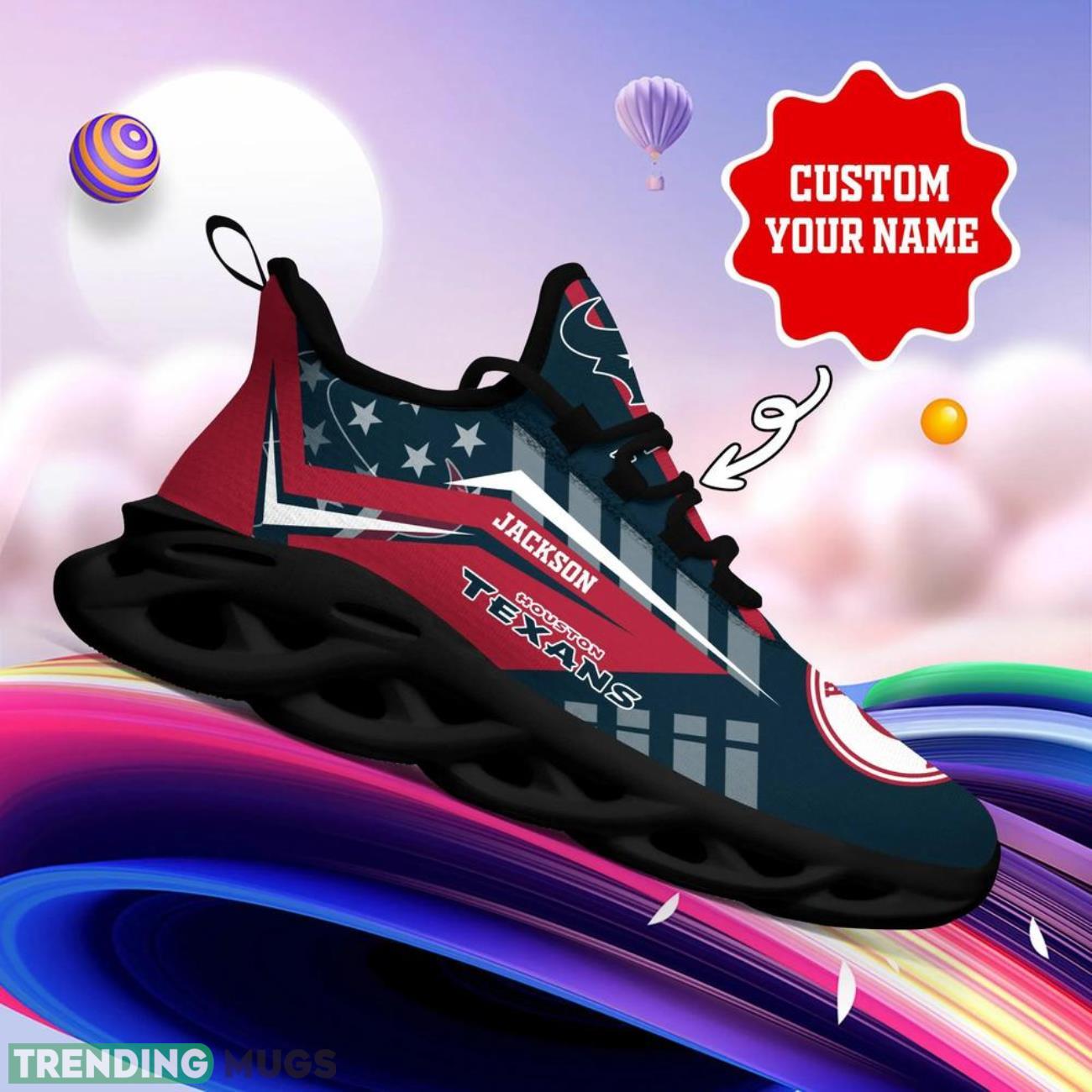 Houston Texans NFL Logo Sport Team Max Soul Shoes Custom Name Sneakers Hot Trending Personalized Gifts Max Soul Houston Texans NFL Logo Sport Team Max Soul Shoes Custom Name Sneakers Hot Trending Personalized Gifts Max Soul