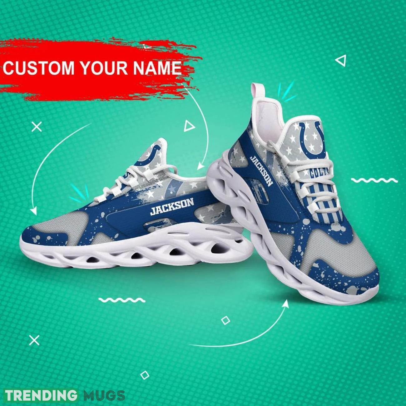 Indianapolis Colts NFL Logo Sport Team Max Soul Shoes Sneakers Clunky Shoes Custom Name Personalized Gifts Max Soul Indianapolis Colts NFL Logo Sport Team Max Soul Shoes Sneakers Clunky Shoes Custom Name Personalized Gifts Max Soul