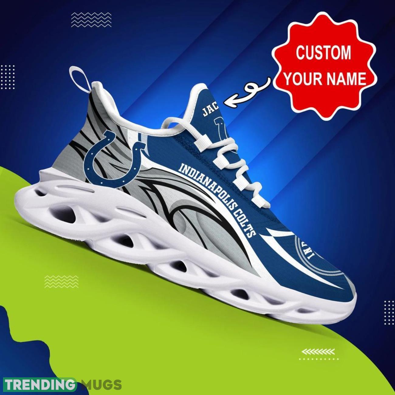 Indianapolis Colts NFL Max Soul Shoes Custom Name Sneakers Hot Trending Personalized Sneakers Max Soul Indianapolis Colts NFL Max Soul Shoes Custom Name Sneakers Hot Trending Personalized Sneakers Max Soul