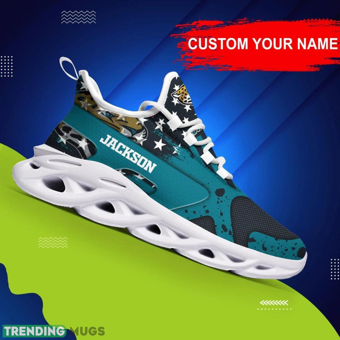 Jacksonville Jaguars NFL Max Soul Shoes Custom Name Sneakers Gifts Footall Men Women Shoes Product Photo 1 Jacksonville Jaguars NFL Max Soul Shoes Custom Name Sneakers Gifts Footall Men Women Shoes Product Photo 1