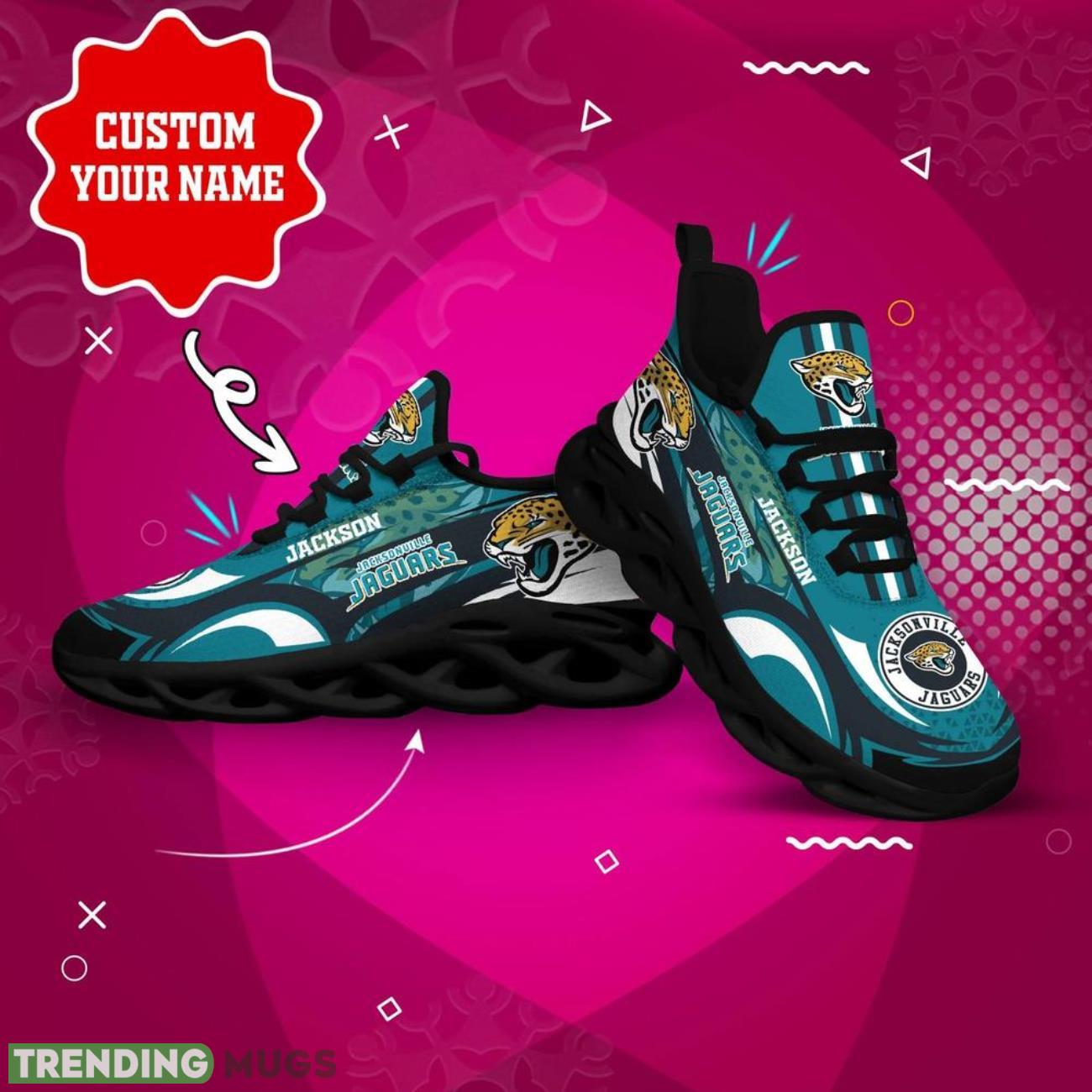 Jacksonville Jaguars NFL Max Soul Shoes Personalized Name Gifts Trending Running Shoes Max Soul Jacksonville Jaguars NFL Max Soul Shoes Personalized Name Gifts Trending Running Shoes Max Soul