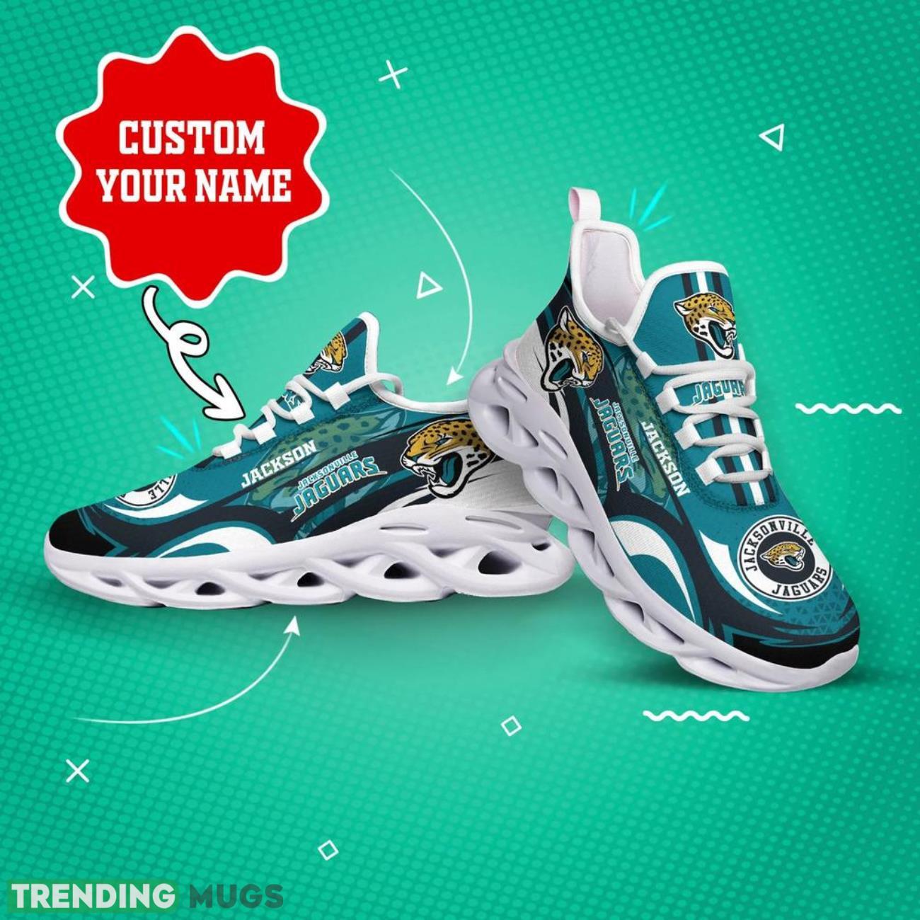 Jacksonville Jaguars NFL Max Soul Shoes Personalized Name Gifts Trending Running Shoes Max Soul Jacksonville Jaguars NFL Max Soul Shoes Personalized Name Gifts Trending Running Shoes Max Soul