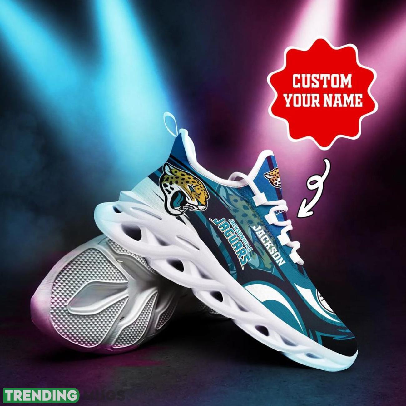 Jacksonville Jaguars NFL Max Soul Shoes Personalized Name Gifts Trending Running Shoes Max Soul Jacksonville Jaguars NFL Max Soul Shoes Personalized Name Gifts Trending Running Shoes Max Soul