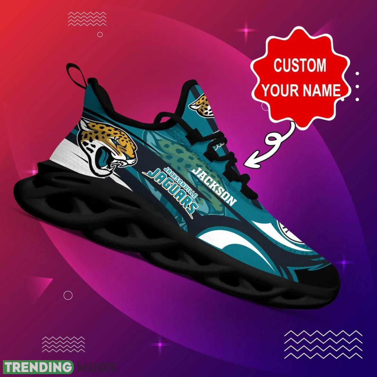 Jacksonville Jaguars NFL Max Soul Shoes Personalized Name Gifts Trending Running Shoes Max Soul Jacksonville Jaguars NFL Max Soul Shoes Personalized Name Gifts Trending Running Shoes Max Soul