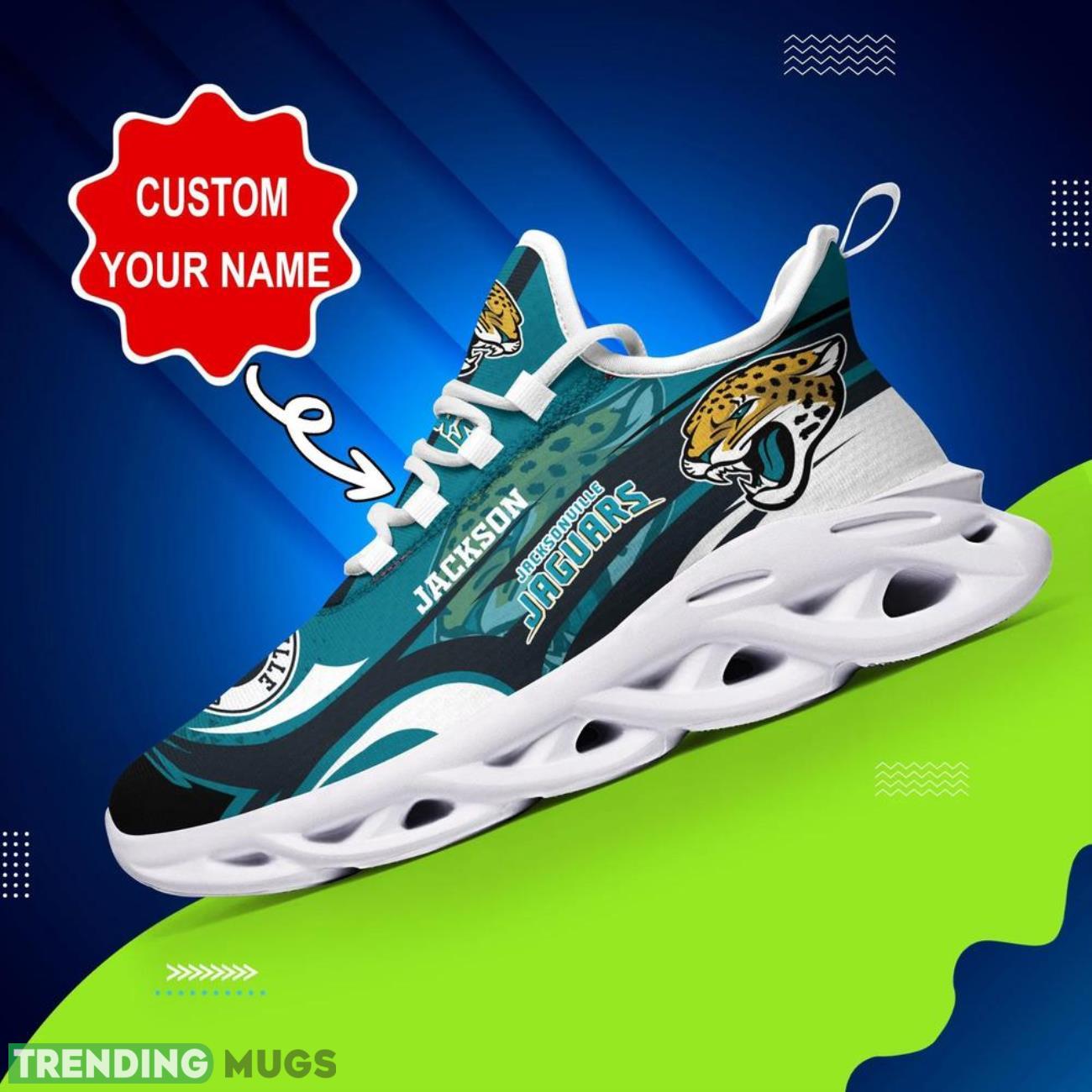 Jacksonville Jaguars NFL Max Soul Shoes Personalized Name Gifts Trending Running Shoes Max Soul Jacksonville Jaguars NFL Max Soul Shoes Personalized Name Gifts Trending Running Shoes Max Soul
