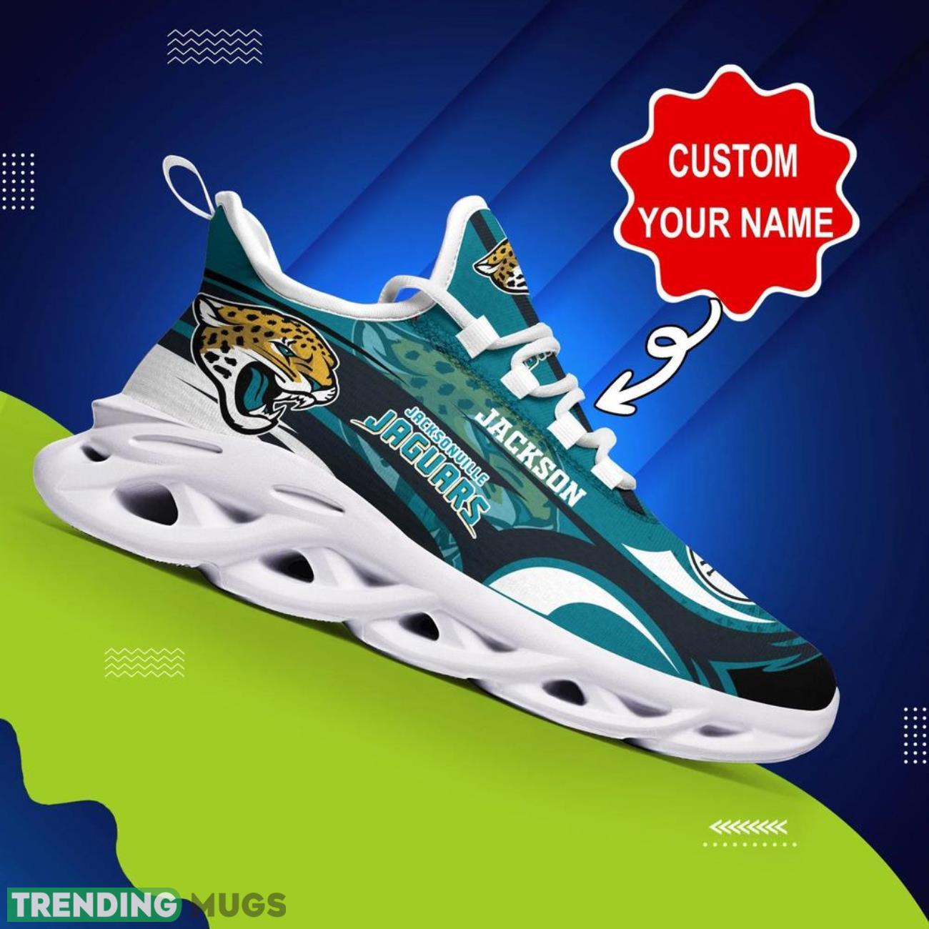 Jacksonville Jaguars NFL Max Soul Shoes Personalized Name Gifts Trending Running Shoes Max Soul Jacksonville Jaguars NFL Max Soul Shoes Personalized Name Gifts Trending Running Shoes Max Soul