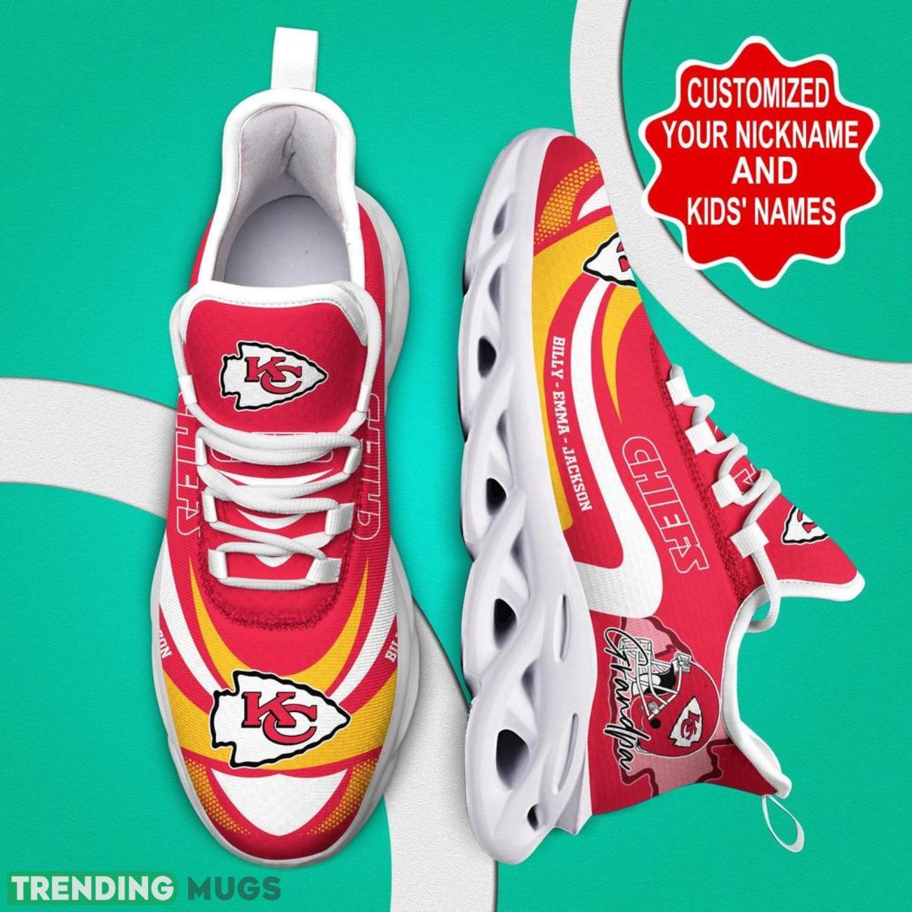 Kansas City Chiefs NFL Max Soul Shoes Personalized Name Gifts Trending Running Shoes Max Soul Kansas City Chiefs NFL Max Soul Shoes Personalized Name Gifts Trending Running Shoes Max Soul
