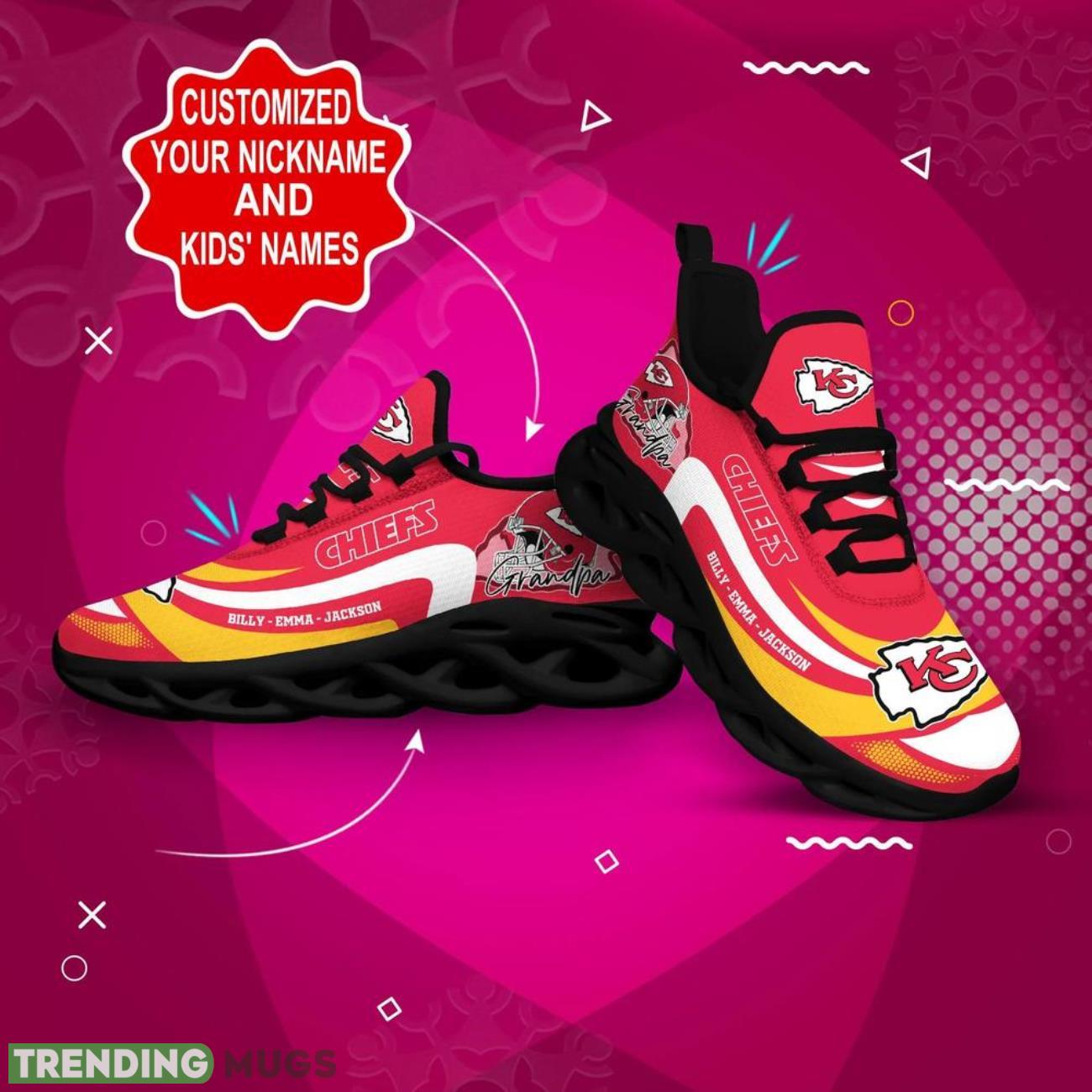 Kansas City Chiefs NFL Max Soul Shoes Personalized Name Gifts Trending Running Shoes Max Soul Kansas City Chiefs NFL Max Soul Shoes Personalized Name Gifts Trending Running Shoes Max Soul