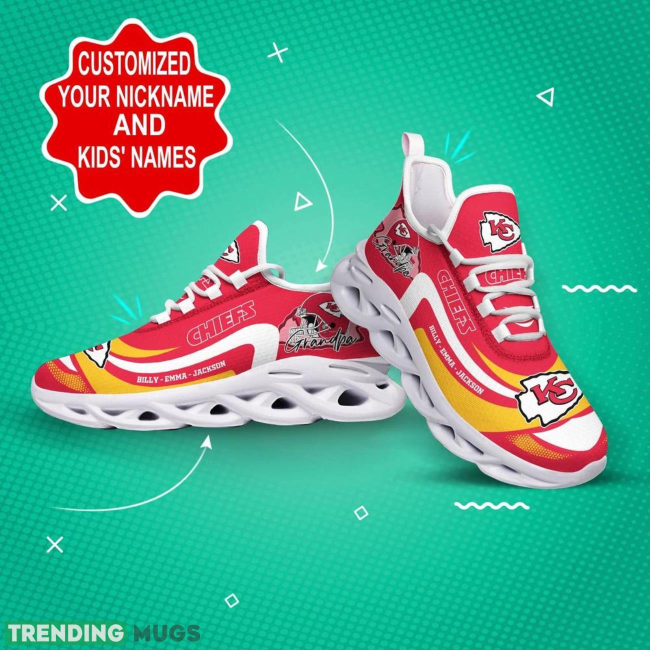 Kansas City Chiefs NFL Max Soul Shoes Personalized Name Gifts Trending Running Shoes Max Soul Kansas City Chiefs NFL Max Soul Shoes Personalized Name Gifts Trending Running Shoes Max Soul