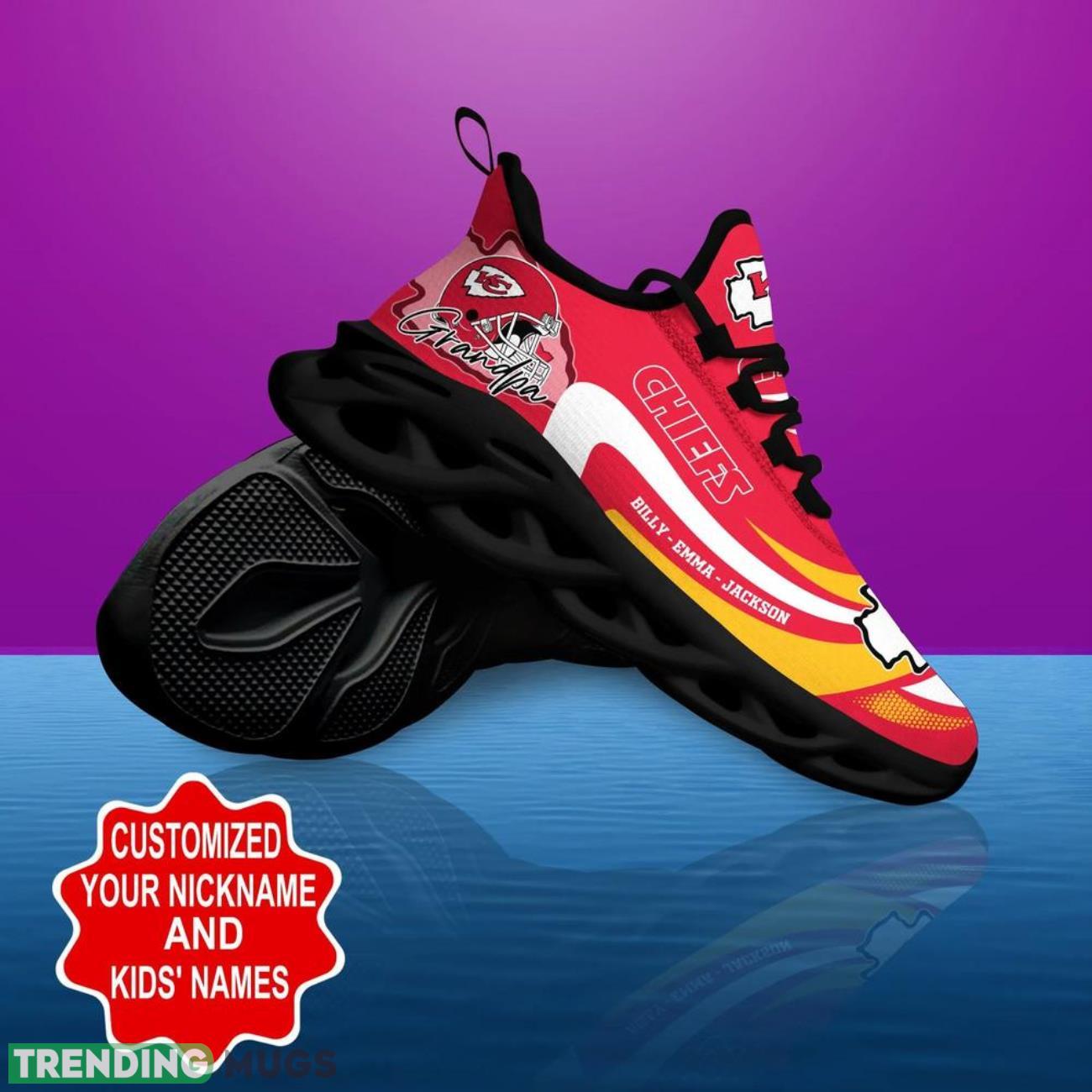 Kansas City Chiefs NFL Max Soul Shoes Personalized Name Gifts Trending Running Shoes Max Soul Kansas City Chiefs NFL Max Soul Shoes Personalized Name Gifts Trending Running Shoes Max Soul